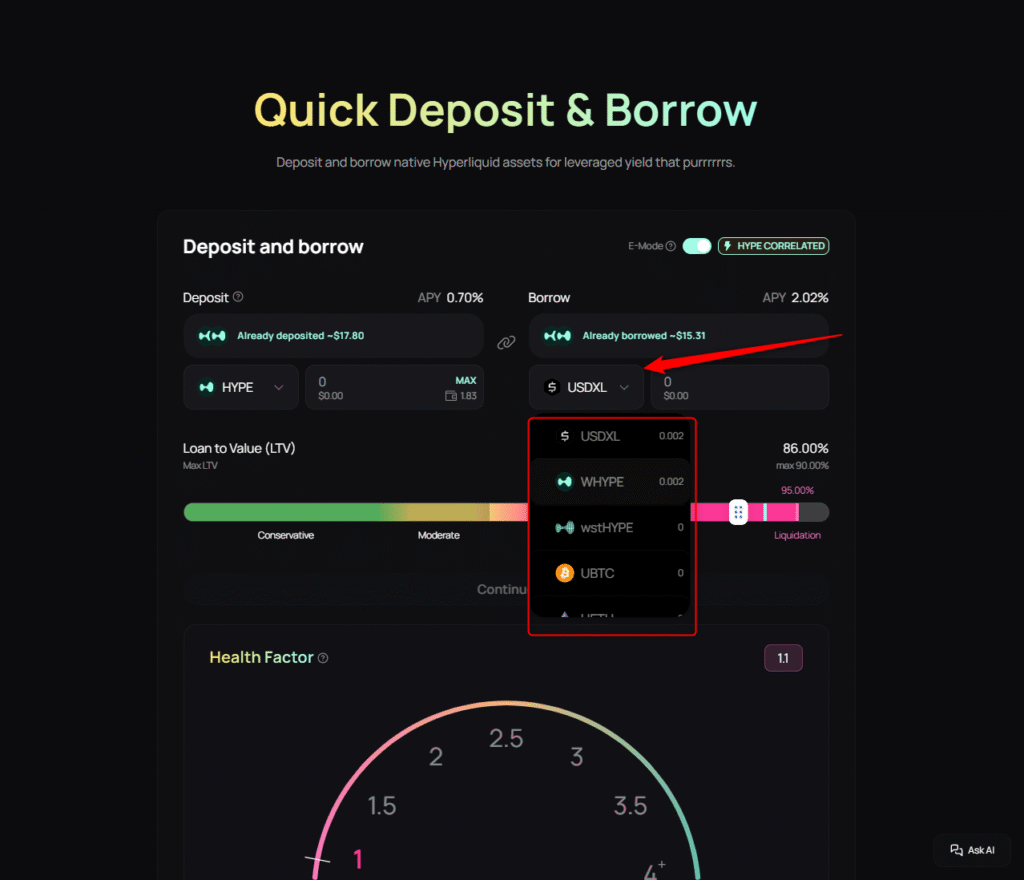 Préstamo en hypurrfi airdrop