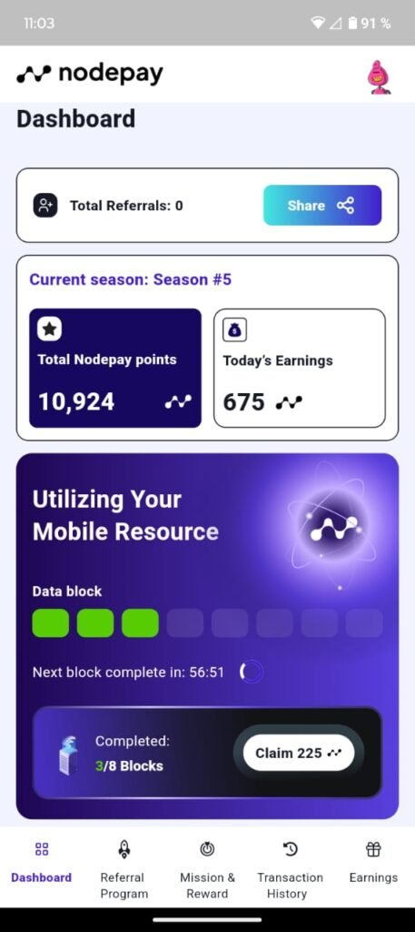 Aplicación nodepay airdrops 