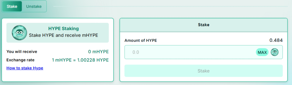 Staking de mHYPE en el protocolo de hyperpie del ecosistema de hyperliquid para conseguir airdrops